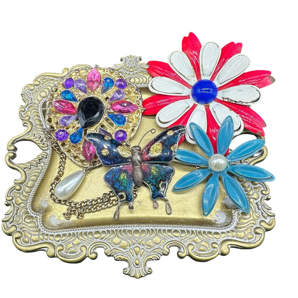 Vintage Broken Brooch Lot for Crafting, Jewelry Scrap